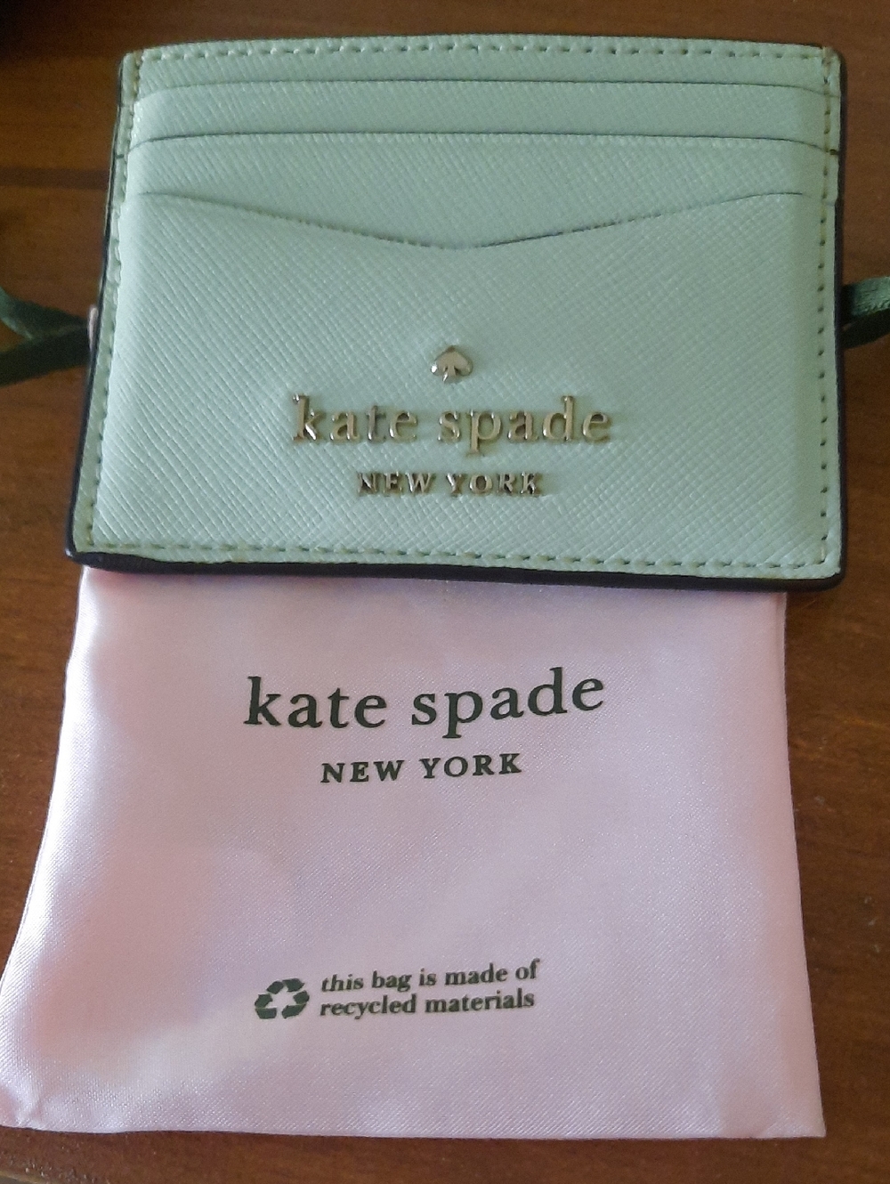 kate spade New York Mint Green Saffiano Card Holder